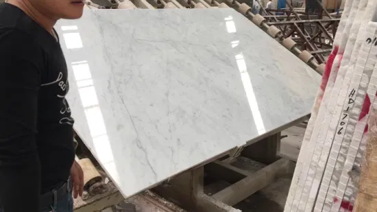 Selected Bianco Carrara White Marble Slab for Flooring/Floor/Bathroom Tile